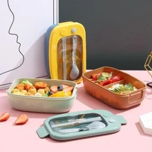 Vintage TELE Lunch Box Topper For Food Includes Spoon And Fork - Branco - Visão 3