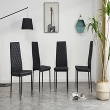 Dining chair set for 4 - màu đen - Xem 1