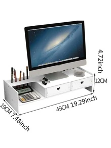 1pc Multifunction Desktop Computer Increased Rack - White - View 2