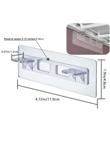 2pcs Simple White Punch Free Bracket, PMMA Anti-slip Holder For Household - White - View 4