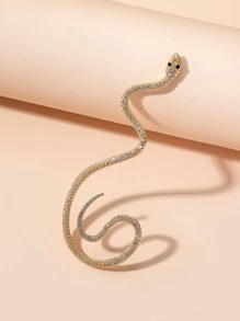 1 Máy Tính Quyến Rũ Hợp Kim Kẽm Kim Cương Giả Con Rắn Thiết Kế Bọc Tai Dành Cho Nữ Trang Trí Hàng Ngày - Vàng - Xem 2