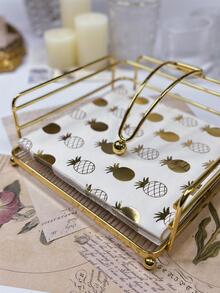 16 gói Khăn giấy dùng một lần họa tiết quả dứa, Khăn giấy trắng, Sử dụng cho tiệc tùng - trắng - Xem 5