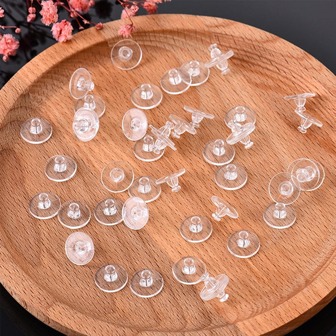 50pcs/set Fashionable Silicone Minimalist DIY Earring Back Ear Plug For Women For Jewelry Making