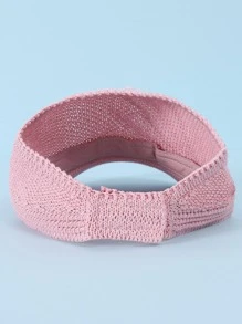 Ladies' Fashionable Casual Knitted Hollow Out Top Cap With Rhinestone Decoration And Adjustable Sun Protection Baseball Hat - Pink - View 3