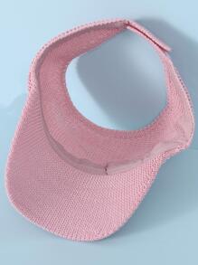 Ladies' Fashionable Casual Knitted Hollow Out Top Cap With Rhinestone Decoration And Adjustable Sun Protection Baseball Hat - Pink - View 5