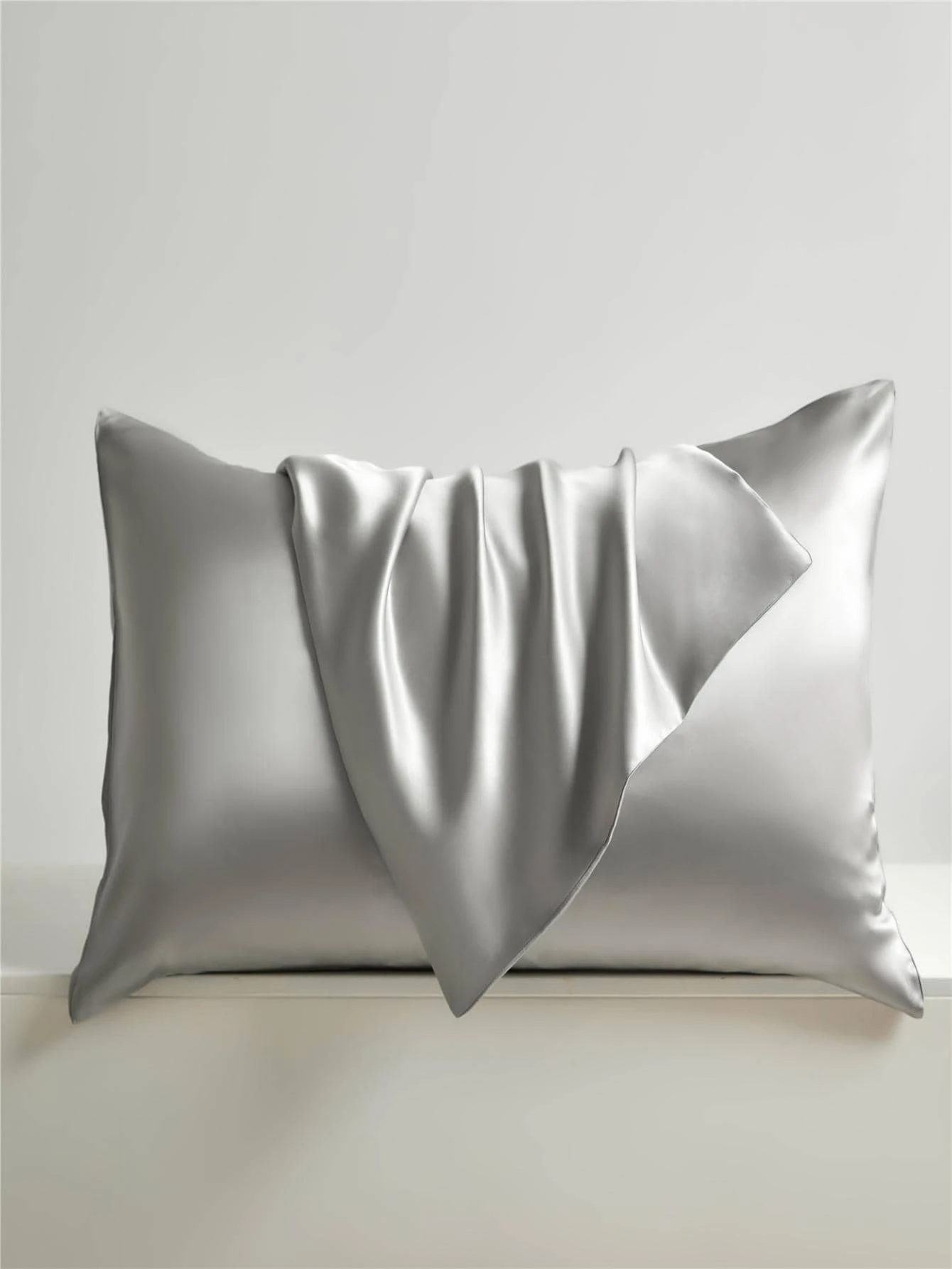 1个白色/咖啡金色/蓝色/米色/香槟色100%桑蚕丝枕套,尺寸:48*74cm/50*70cm/50*75cm/60*60cm/70*70cm/51*91cm - 銀色 - 查看 1
