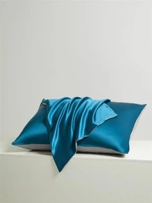 1 vỏ gối lụa tơ tằm 100% màu trắng/cà phê/xanh/be/sâm panh 22mm, kích thước: 48*74cm/50*70cm/50*75cm/60*60cm/70*70cm/51*91cm - Màu xanh lam - Xem 4