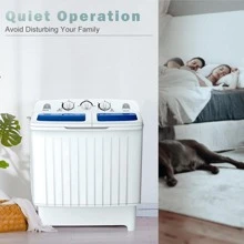 Costway Portable Mini Compact Twin Tub 17.6lb Washing Machine Washer Spin Dryer - 白色 - 查看 5