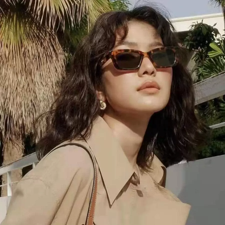 1入組女士太陽眼鏡復古時尚太陽眼鏡 - 摩卡棕 - 查看 1