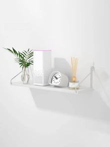 1入組免打孔壁掛式儲物架和4入組牆面掛鉤 - 白色 - 查看 2