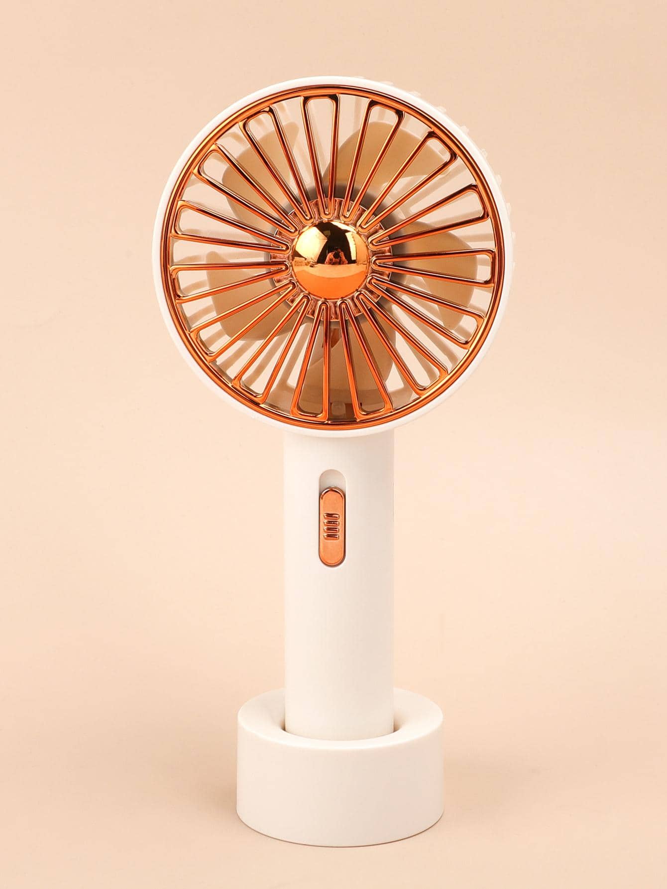 1pc Plastic Mini Fan, Modernist Portable Handheld Fan For Home, School - Beige - View 1