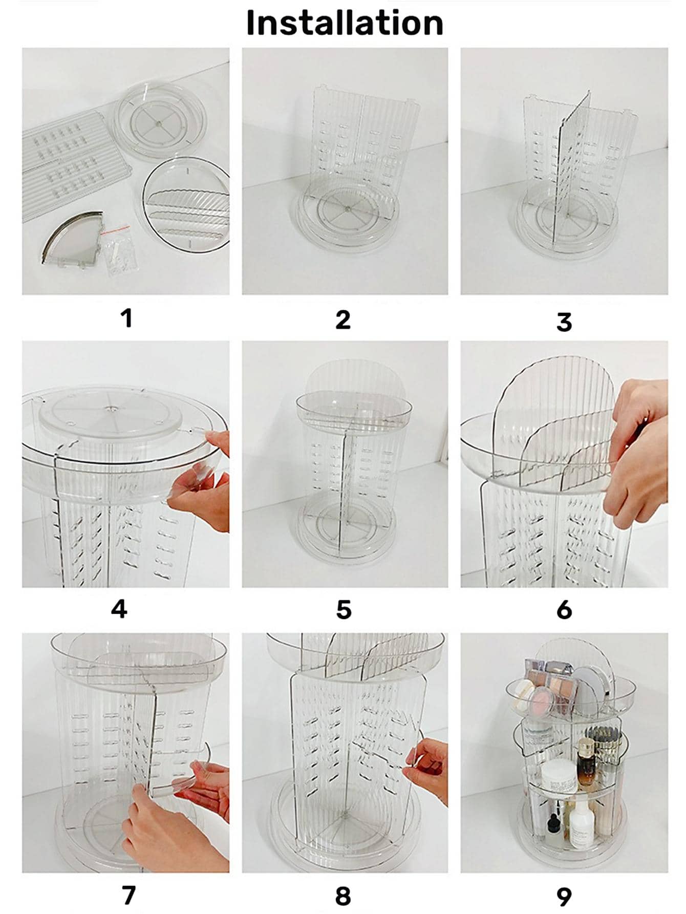 1pc Clear Rotatable Cosmetic Desktop Storage Rack SHEIN USA