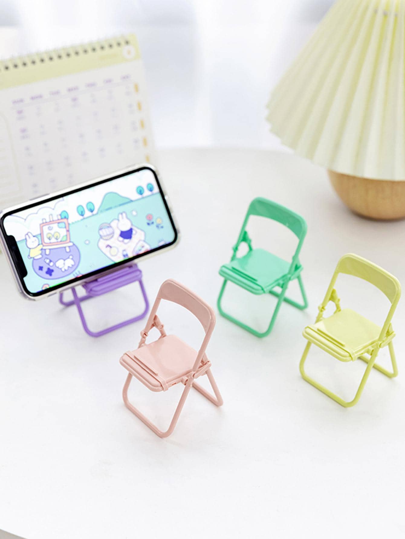 1 chiếc ghế thiết kế giá đỡ điện thoại để bàn - màu xanh lá - Xem 1