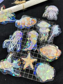 20 Cái/túi Họa Tiết Cá & Vỏ Các Loại Miếng Dán, Miếng Dán Trang Trí Đa Năng Cho Thủ Công DIY, Tay Tài Khoản Trang Trí - Nhiều màu - Xem 2