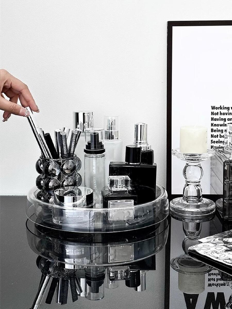 1pc Clear Rotatable Cosmetic Desktop Storage Rack SHEIN USA