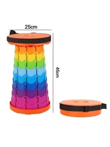 1 cái Ghế cắm trại ngoài trời di động có thể gập lại khối màu - trái cam - Xem 1