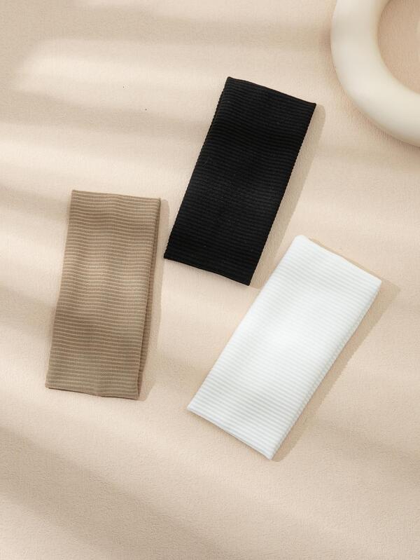 3pcs Solid Hair Band Casual,Gym Headband Turban Headband Sweatband