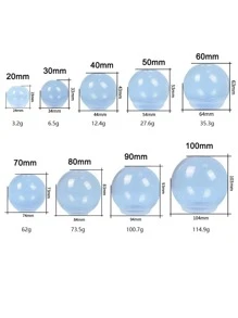 1个20-100毫米硅胶球模具，3D行星球环氧树脂模具，适用于DIY环氧树脂吊坠工艺品和家居装饰 - 無色 - 查看 6