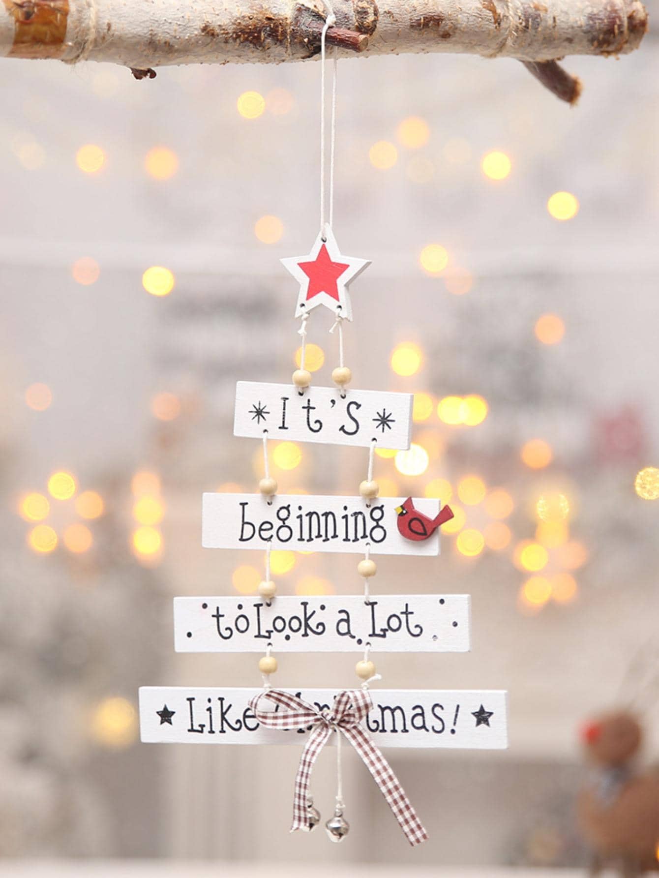 1 件圣诞符号装饰字母挂饰，适用于家居、圣诞树、节日、婚礼 - 随机颜色/款式 - 白色 - 查看 1