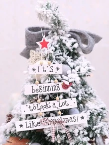 1 件圣诞符号装饰字母挂饰，适用于家居、圣诞树、节日、婚礼 - 随机颜色/款式 - 白色 - 查看 6