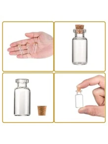 20入組/套休閒玻璃瓶適合女士適用於首飾包裝 - 無色 - 查看 3