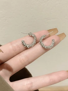 Bông tai kết cấu Cuff Hoop - Bạc - Xem 6