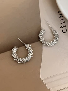 Bông tai kết cấu Cuff Hoop - Bạc - Xem 4