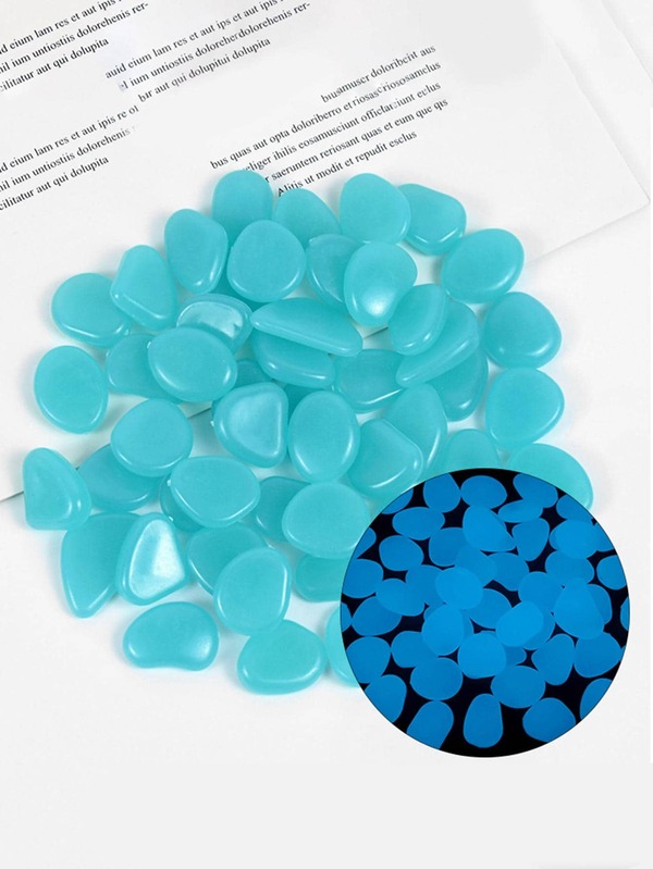 25pcs/pack Polyresin Decorative Pebble, Minimalist Glow In The Dark Decorative River Rock Stone