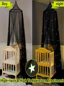 Luxury Mosquito Net For Double To King Size Bed Canopy | Camping Screen House | Finest Mesh – 300 Holes Per Square Inch, Easy To Install, Hanging Kit, Storage Bag Color Bed Canopywith Glow In The Dark Unicorns, Stars And Rainbows Fire Retardant Fabric - Black - View 4