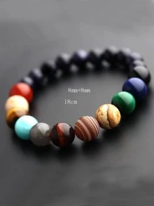 1pc Boho Colorful Beaded Bracelet For Women For Daily Decoration - Multicolor - View 3