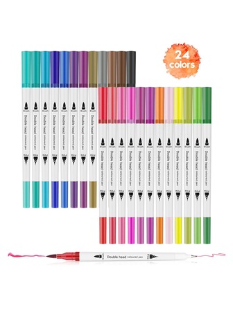24入組彩色雙頭馬克筆套裝