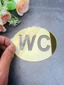 1 Chữ Cái Thiết Kế Gương Dán Tường Vàng PMMA Nhà Có Thể Tháo Rời Nhà Vệ Sinh Ký - Vàng - Xem 4