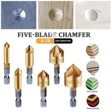 6入組/套6-19mm碳素鋼鑽頭經典90度套裝適用於家用的 - 黃色 - 查看 4