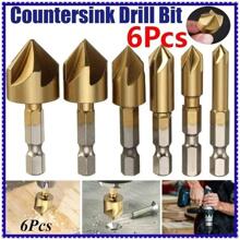 6入組/套6-19mm碳素鋼鑽頭經典90度套裝適用於家用的 - 黃色 - 查看 1