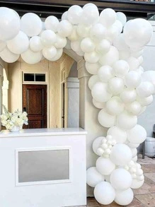 86pcs/set Latex Balloon Arch, Modern Solid Color Balloon Garland For Party - White - View 3