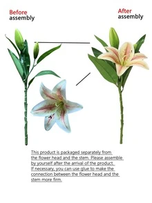 1pc Vải Lụa Nhựa Giả Hoa Lily Ba Màu Trang Trí Nội Thất, Thích Hợp Cho Lễ Cưới, Ngày Lễ, Tiệc Sinh Nhật, Sự Kiện Ngoài Trời, Cây Nhân Tạo, Chiều Dài 33cm - Màu vàng - Xem 4