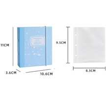 1pc Letter Graphic Photo Album & 20sheets Binder Pocket - Blue and White - View 2