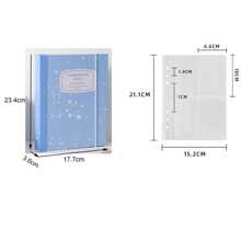 1pc Letter Graphic Photo Album & 20sheets Binder Pocket - Blue and White - View 3