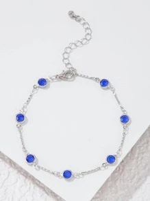 1Pc Ngẫu Nhiên Thời Trang Hợp Kim Kẽm Kim Cương Giả Trang Trí Vòng Chân Cho Nữ Trang Trí Hàng Ngày - Màu xanh lam - Xem 4