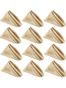 1pc Solid Color Napkin Cloth - Champagne - View 1