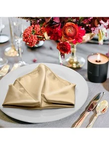 1pc Solid Color Napkin Cloth - Champagne - View 2