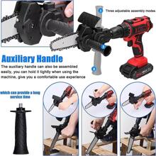 1入組，迷你電鑽鏈鋸，6英寸電鏈鋸鑽頭附件，鏈鋸鑽頭附件，鏈鋸轉換器，木工園藝用鏈鋸