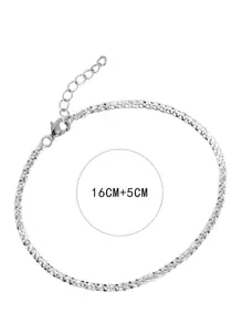 Nooxian 1 Stück Minimalistisches Armband mit Modisch Edelstahl Für Frauen Für Tägliche Dekoration - Silber - Übersicht 3