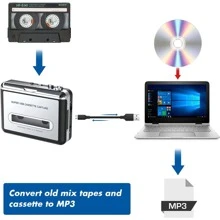 DIGITNOW Walkman USB Cassette Player, Retro Cassettes Tape To MP3 CD Converter - 銀色 - 查看 2