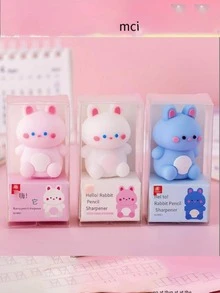 1 pieza con diseño de dibujos animados Sacapuntas & 1 pieza Borrador - Multicolor - Ver 6