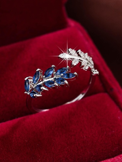 1pc Fashionable Cubic Zirconia Decorated Open Ring, Suitable For Women's Daily Wear, Gold-Plated Zirconia Ring