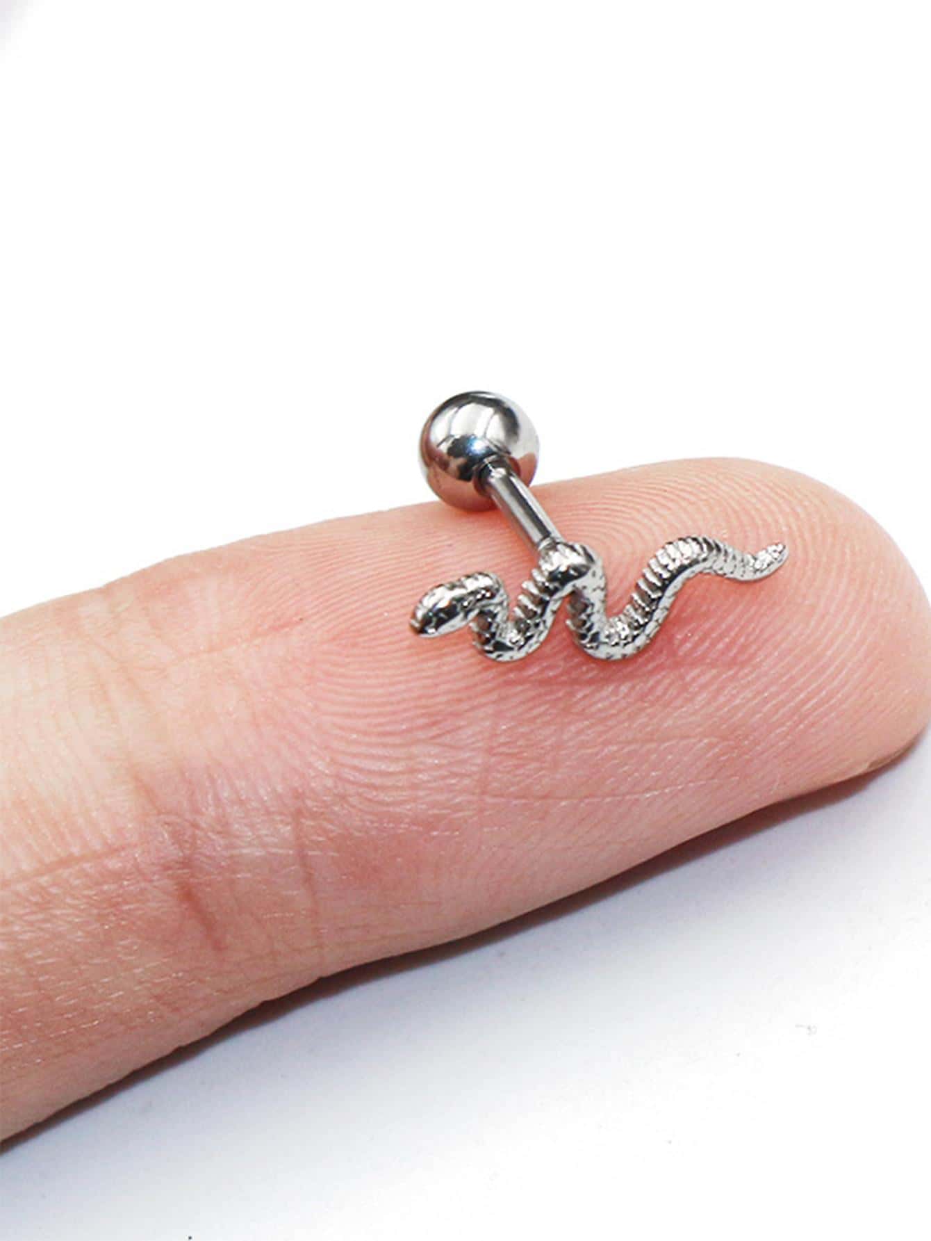 1pc Snake Design Stud Earring