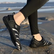 Giày đi biển 5 ngón unisex họa tiết kẻ sọc đi biển - màu đen - Xem 8