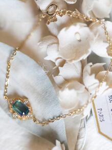 1 Vòng Tay Thời Trang Đính Đá Cubic Zirconia Trang Trí Vòng Tay Nữ Trang Trí Hàng Ngày - Vàng - Xem 2