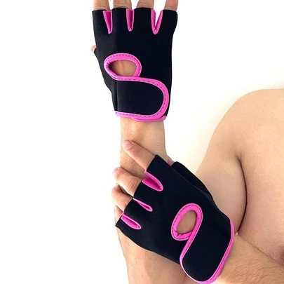 1pair Hollow Out Synthetic Rubber Cycling Fingerless Gloves,Suitable For Cycling,Riding Motorcycle And Skiing,Black Gloves